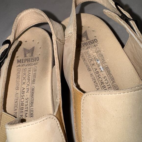Mephisto Nonny Sand Beige Slingback Nubuck Open Toe Sandals EU 39 US 9 - Picture 6 of 8